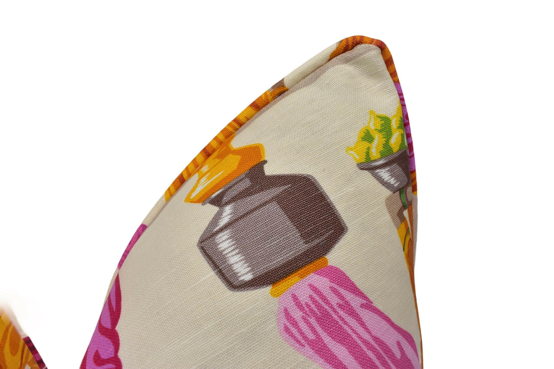 Manuel Canovas - Sari - Fuchsia - Delightful Entrancing Indian Procession Designer Cushion Cover - Luxury Throw Pillow - Handmade Home Decor.