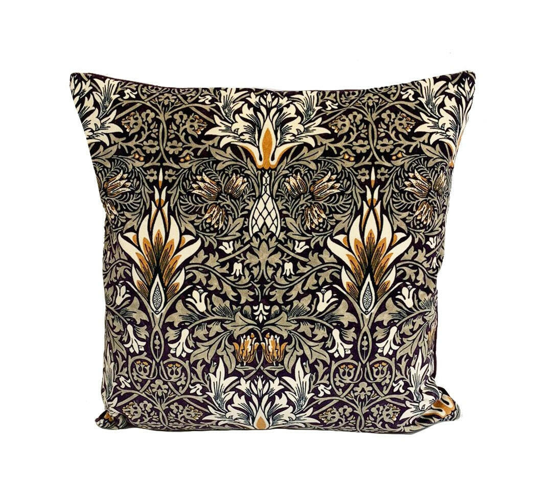 William Morris - Snakeshead Velvet - Mulberry / Saffron - Cushion Cover Pillow Throw Stunning Home Decor.