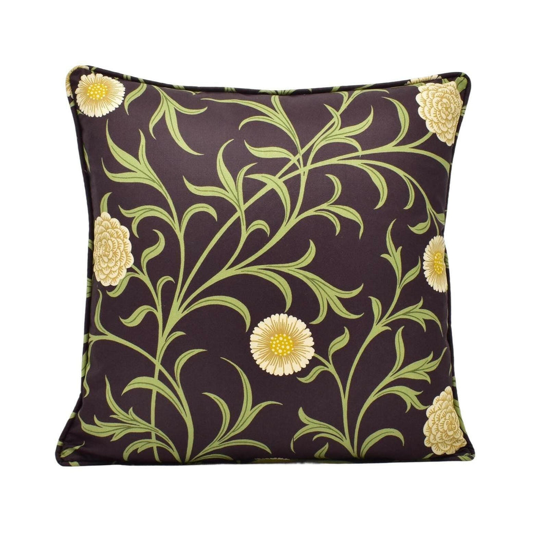 William Morris - Scroll - Black / Thyme - Medieval Trailing Floral Designer Cushion Cover - Classic English Luxury Throw Pillow - Handmade.
