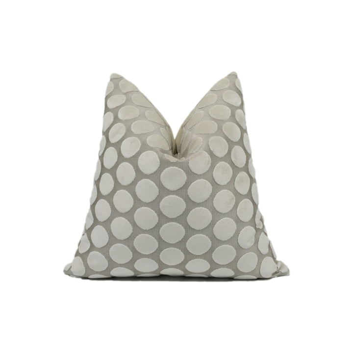Casamance - Artista - Blanc - Stunning Chic White Cut Velvet Polka Dot Designer Cushion Cover - Luxury Throw Pillow - Handmade Home Decor