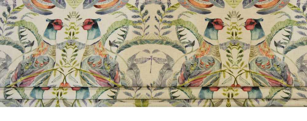 Voyage Decoration - Netherton - Pomegranate  - Professionally Made Roman Blind Made to Measure.