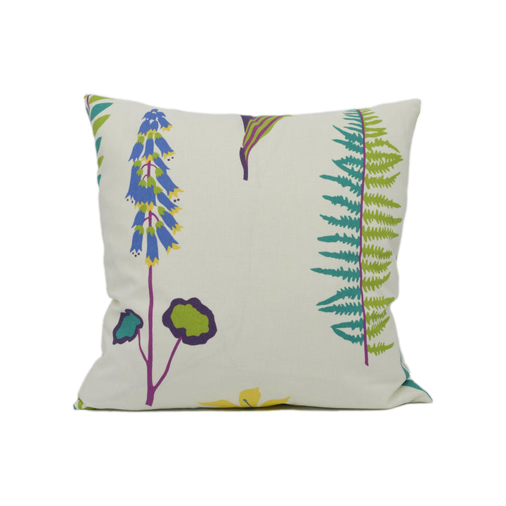 Sanderson - Floral Bazaar - Fig / Multi - Bright Minimalist Floral Cushion Cover - Handmade Throw Pillow - Designer Home Décor.