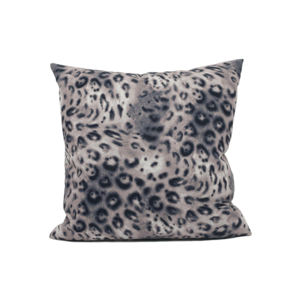 Chic Modern Plush Snow Leopard Print Velvet Cushion Cover - Handmade Throw Pillow - Designer Home Décor.