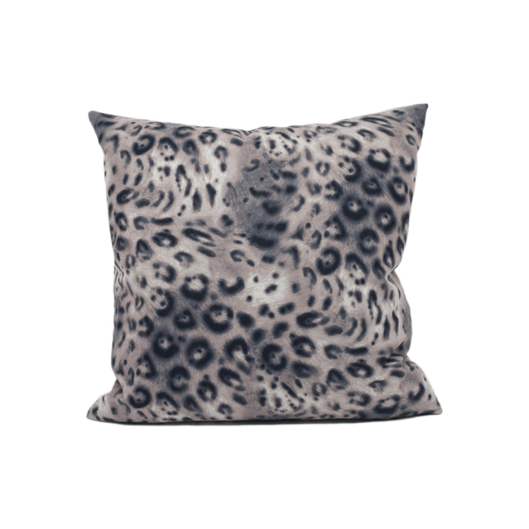 Chic Modern Plush Snow Leopard Print Velvet Cushion Cover - Handmade Throw Pillow - Designer Home Décor.