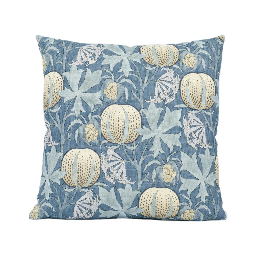 GP and J Baker - Pumpkins - Indigo - Inspired 20th Century Archival Bloc Print Designer Cushion Cover - Luxury Throw Pillow - Handmade Home.