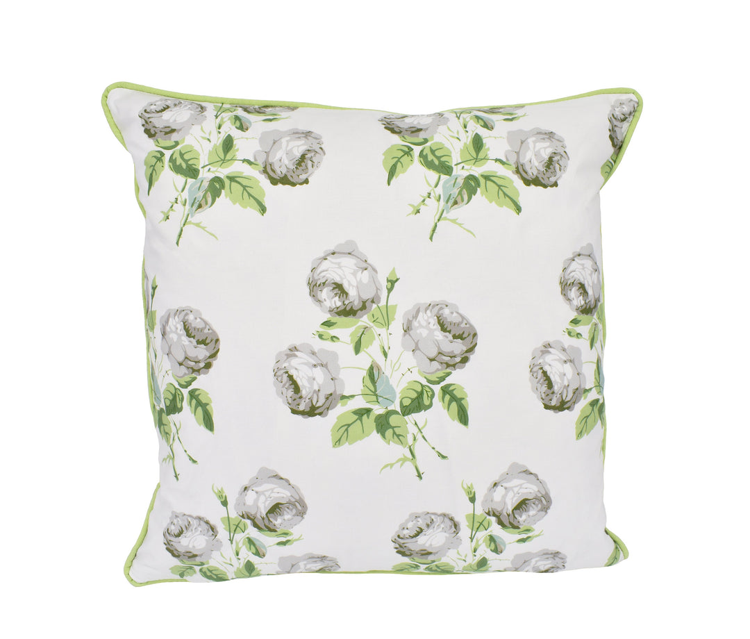 Colefax and Fowler Bowood White and Leaf Chintz Floral Cushion Cover – Classic Iconic Luxury Pillow