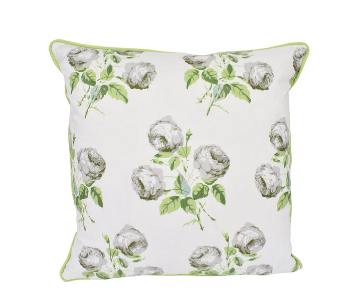 Colefax and Fowler Bowood White and Leaf Chintz Floral Cushion Cover – Classic Iconic Luxury Pillow