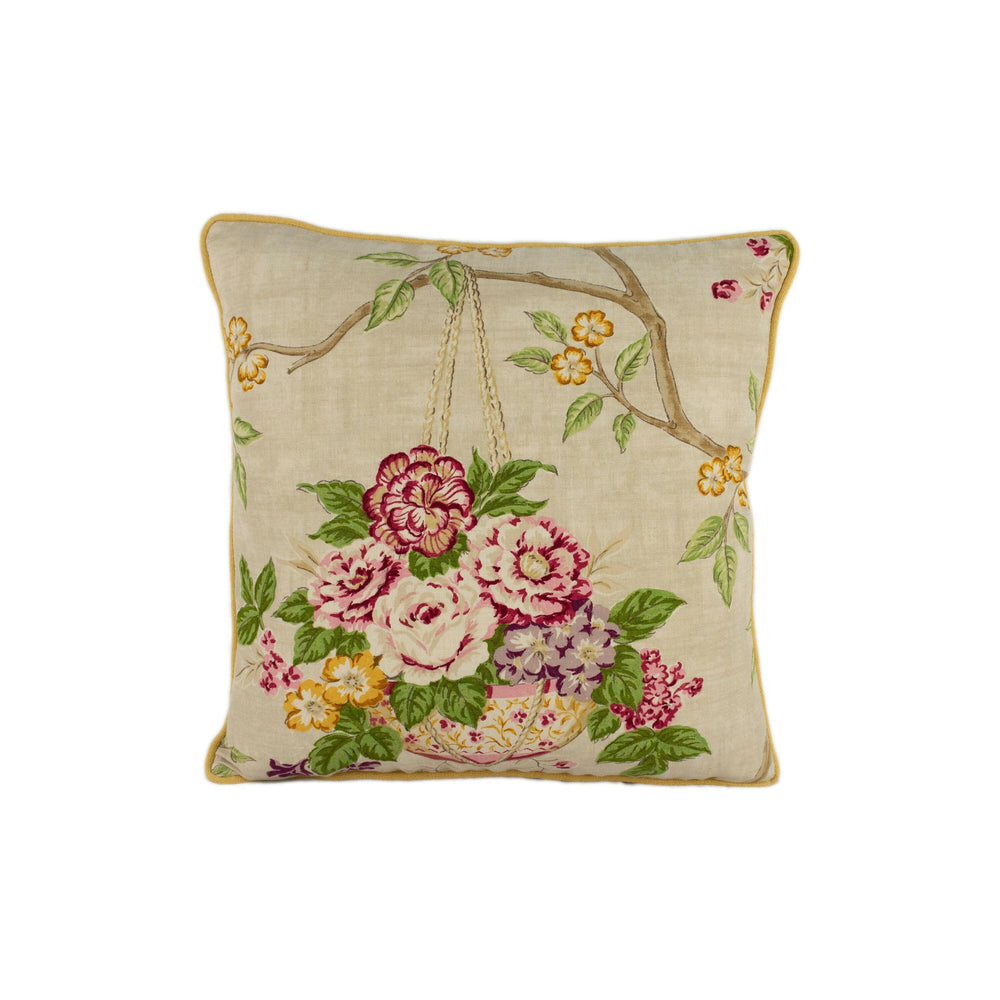 Sanderson - Willoughby - Linen / Red - Stunning Designer Cushion Cover Home Décor Throw Pillow.