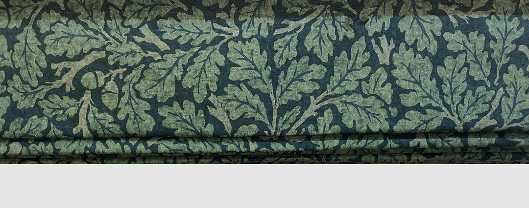 William Morris - Oak - Teal / Slate - Made To Measure Professionally Made Roman Blind.