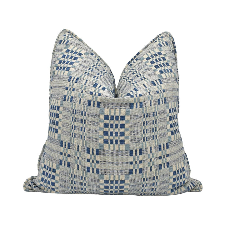 Schumacher - Brimfield - Indigo - Soft Intricate Flea Market Woven Designer Cushion Cover - Luxury Throw Pillow - Handmade Home Decor.