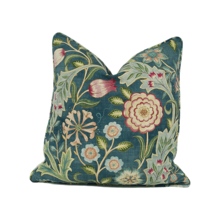 William Morris - Wilhelmina - Teal - Cushion Cover Throw Pillow Designer Home Décor.