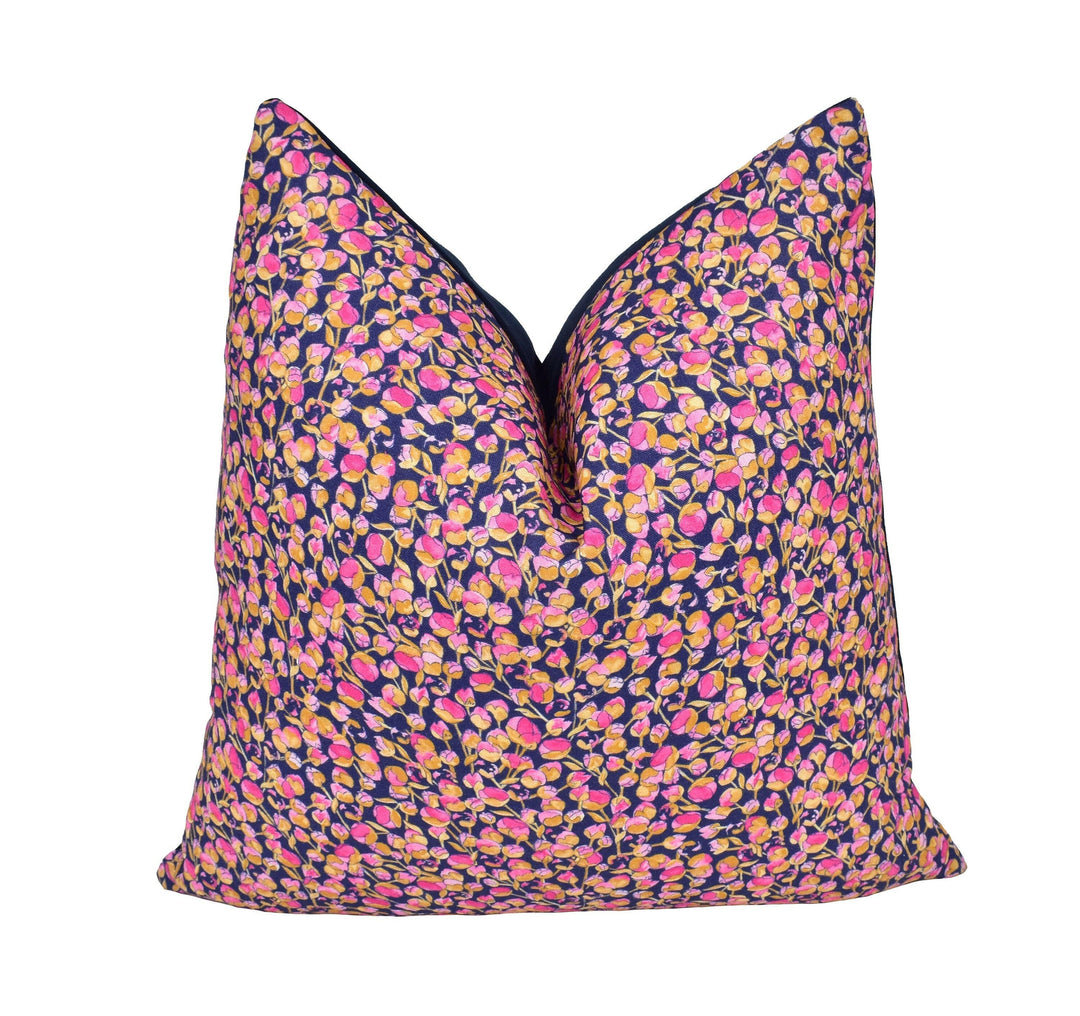 Liberty - Eliza - Blue and Pink - Handmade Cushion Cover Stunning Throw Pillow Designer Home Décor.