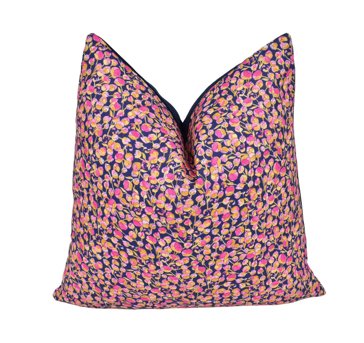 Liberty - Eliza - Blue and Pink - Handmade Cushion Cover Stunning Throw Pillow Designer Home Décor.