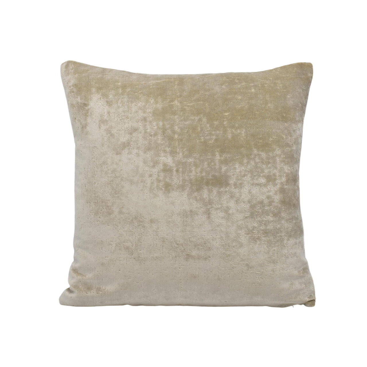 a beige velvet pillow on a white background