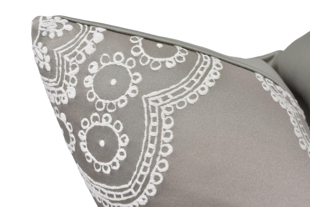 Harlequin - Odetta - Smoked Mauve - Stunning Bold Metallic Lace Emblem Designer Cushion Cover - Luxury Throw Pillow - Handmade Home Decor.