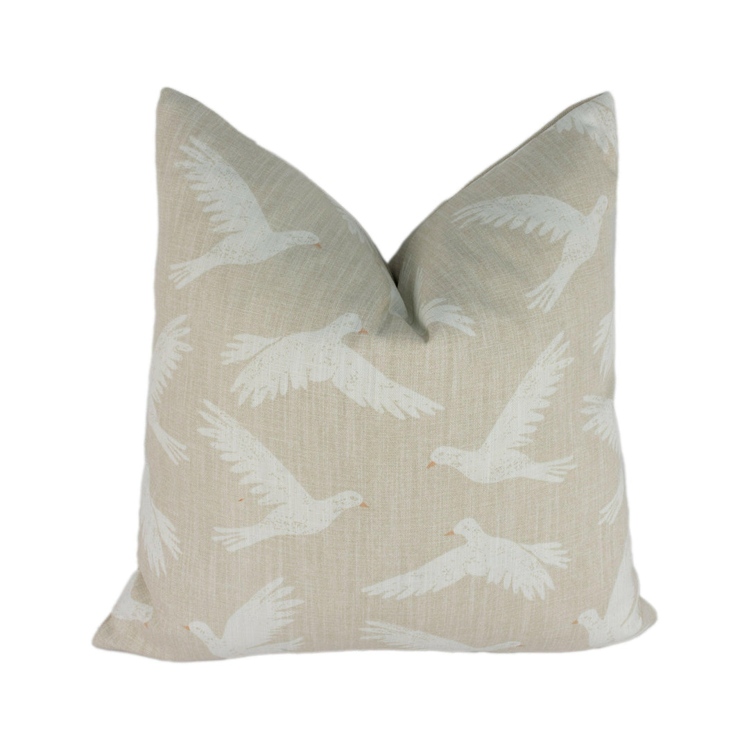 Sanderson - Paper Doves - Linen - Cushion Cover Throw Pillow Designer Home Decor.