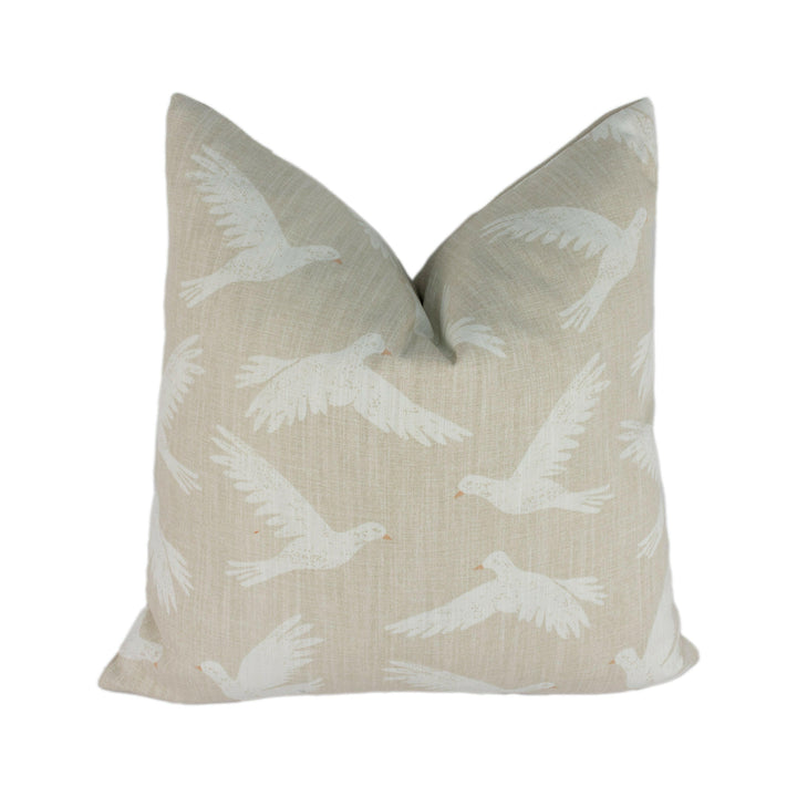 Sanderson - Paper Doves - Linen - Cushion Cover Throw Pillow Designer Home Decor.