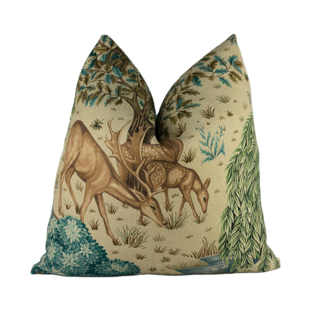 William Morris - The Brook - Tapestry Linen - Classic English Medieval Tapestry Designer Cushion Cover - Luxury Throw Pillow - Handmade Home.
