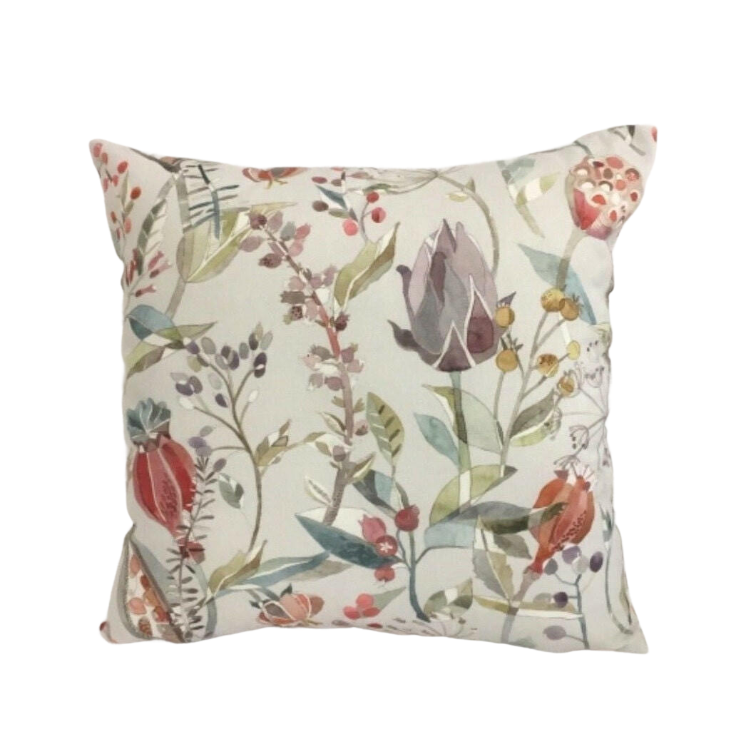 Voyage - Kelston - Cinnamon - Rich Botanical Watercolour Sketch Cushion Cover - Handmade Throw Pillow Designer Home Decor.