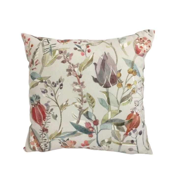 Voyage - Kelston - Cinnamon - Rich Botanical Watercolour Sketch Cushion Cover - Handmade Throw Pillow Designer Home Decor.