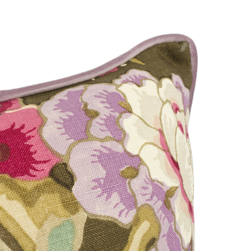 Schumacher / Mary McDonald - Bermuda Blossoms - Cocoa - Bold Traditional Floral Cushion Cover - Handmade Throw Pillow Designer Home Décor.