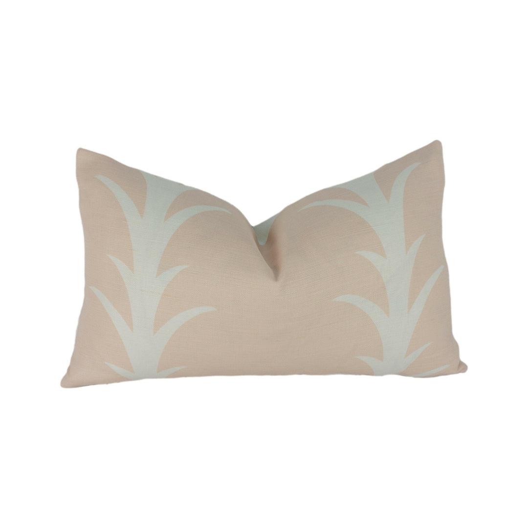 Schumacher - Acanthus Stripe - Blush - Elegant Stylized Striped Designer Cushion Cover - Handmade Throw Pillow Designer Home.