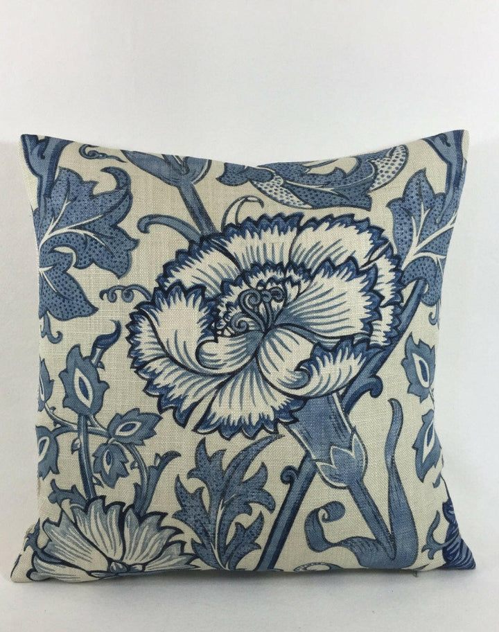 William Morris - Pink & Rose - Indigo / Vellum - Classic British Designer Cushion Cover Throw Pillow Home Decor.