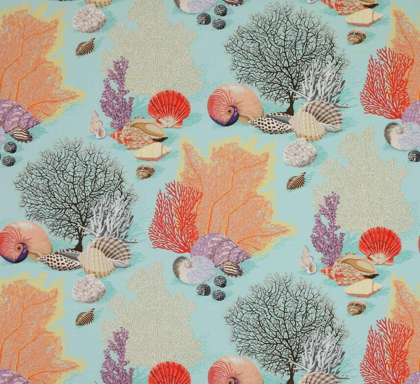 Manuel Canovas - Byron Bay - Turquoise - Exotic Australian Inspired Marine Foliage Cushion Cover - Handmade Throw Pillow Designer Home Decor.