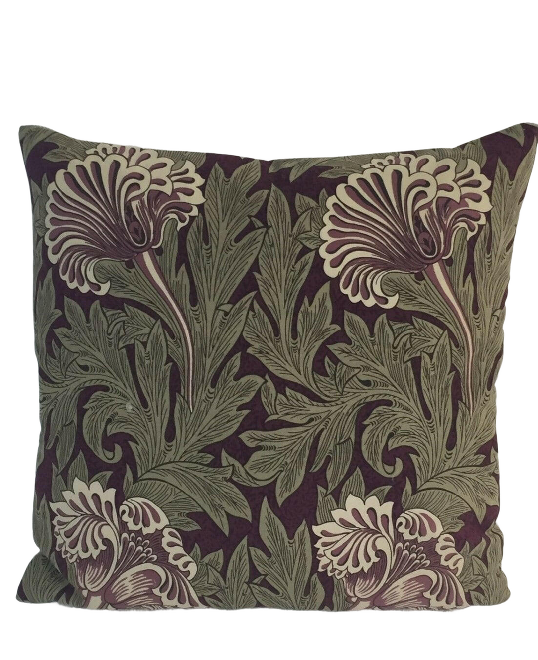 William Morris - Tulip - Heather / Olive - Cushion Cover Throw Pillow Designer Home Decor.