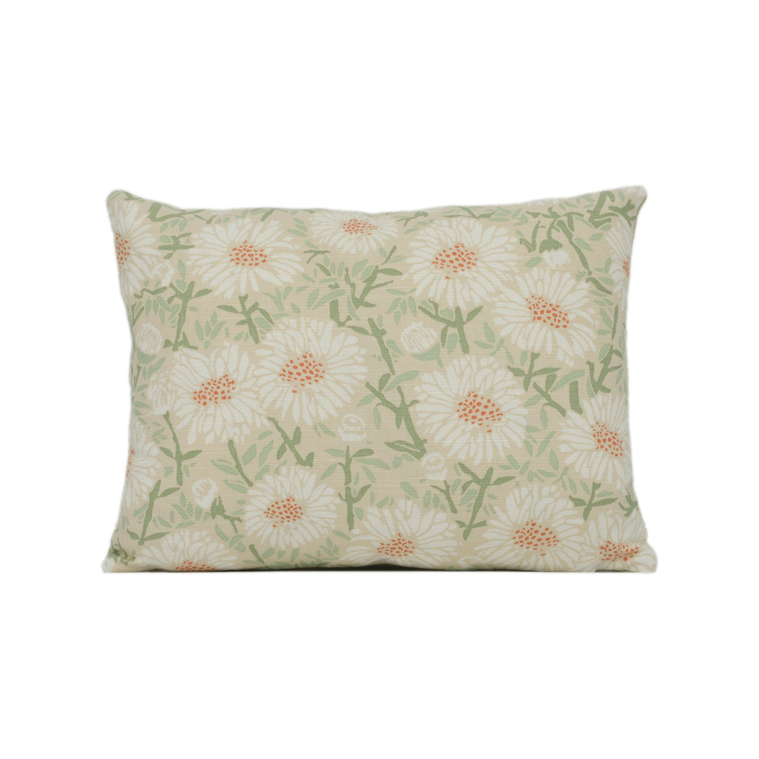 Emily Burningham - Daisies - White - Pretty Floral Cushion Cover - Handmade Throw Pillow - Designer Home Décor.