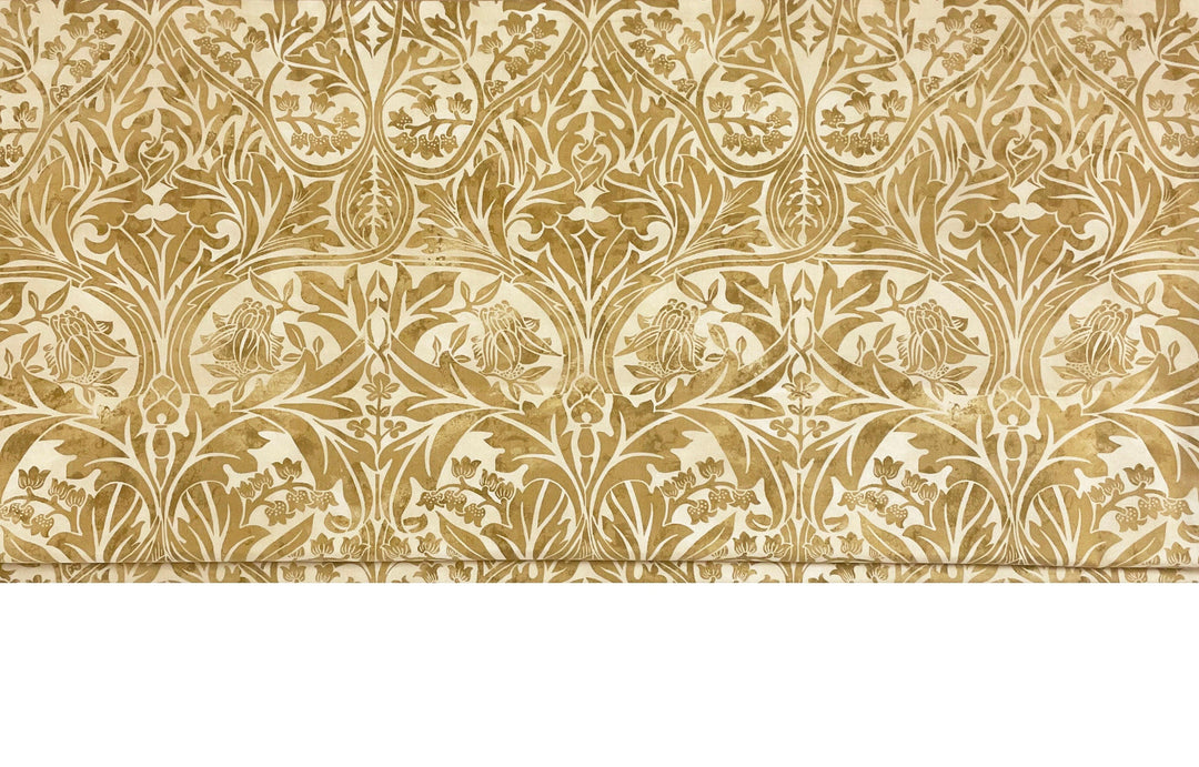 William Morris - Bluebell - Gold Vellum - Professionally Made Roman Blind Made to Measure.