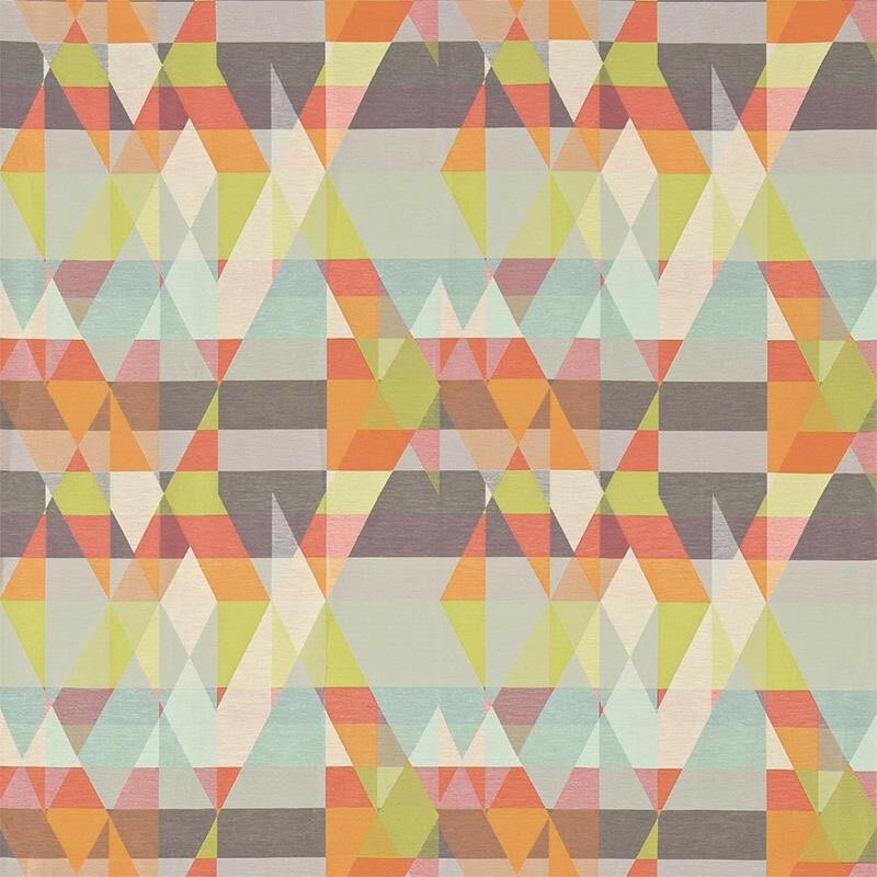 Scion - Axis - Tangerine / Citrus - Geometric Kaleidoscope Cushion Cover - Self-Piped Handmade Throw Pillow - Designer Home Decor.