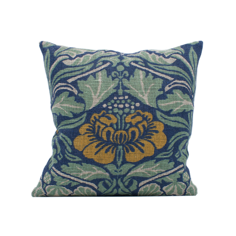 William Morris - Tulip and Rose - Indigo / Slate - Cushion Cover Throw Pillow Designer Home Decor.