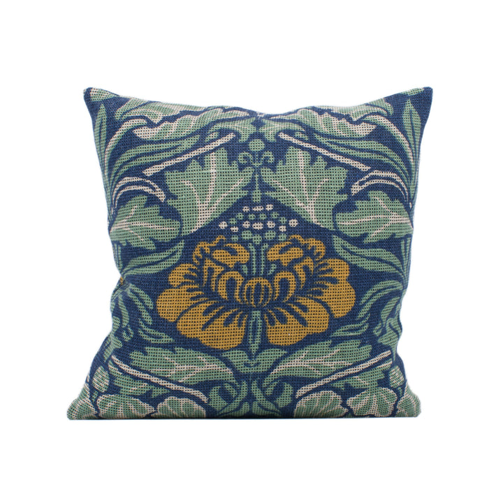 William Morris - Tulip and Rose - Indigo / Slate - Cushion Cover Throw Pillow Designer Home Decor.