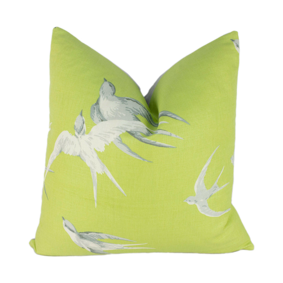 Sanderson - Swallows - Lime - Stunning Designer Cushion Cover Home Decor Throw Pillow.