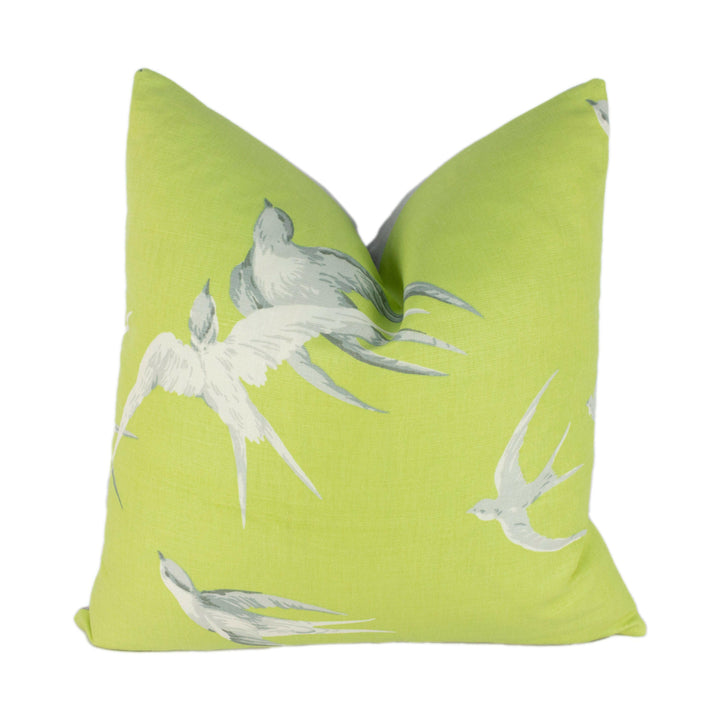 Sanderson - Swallows - Lime - Stunning Designer Cushion Cover Home Decor Throw Pillow.