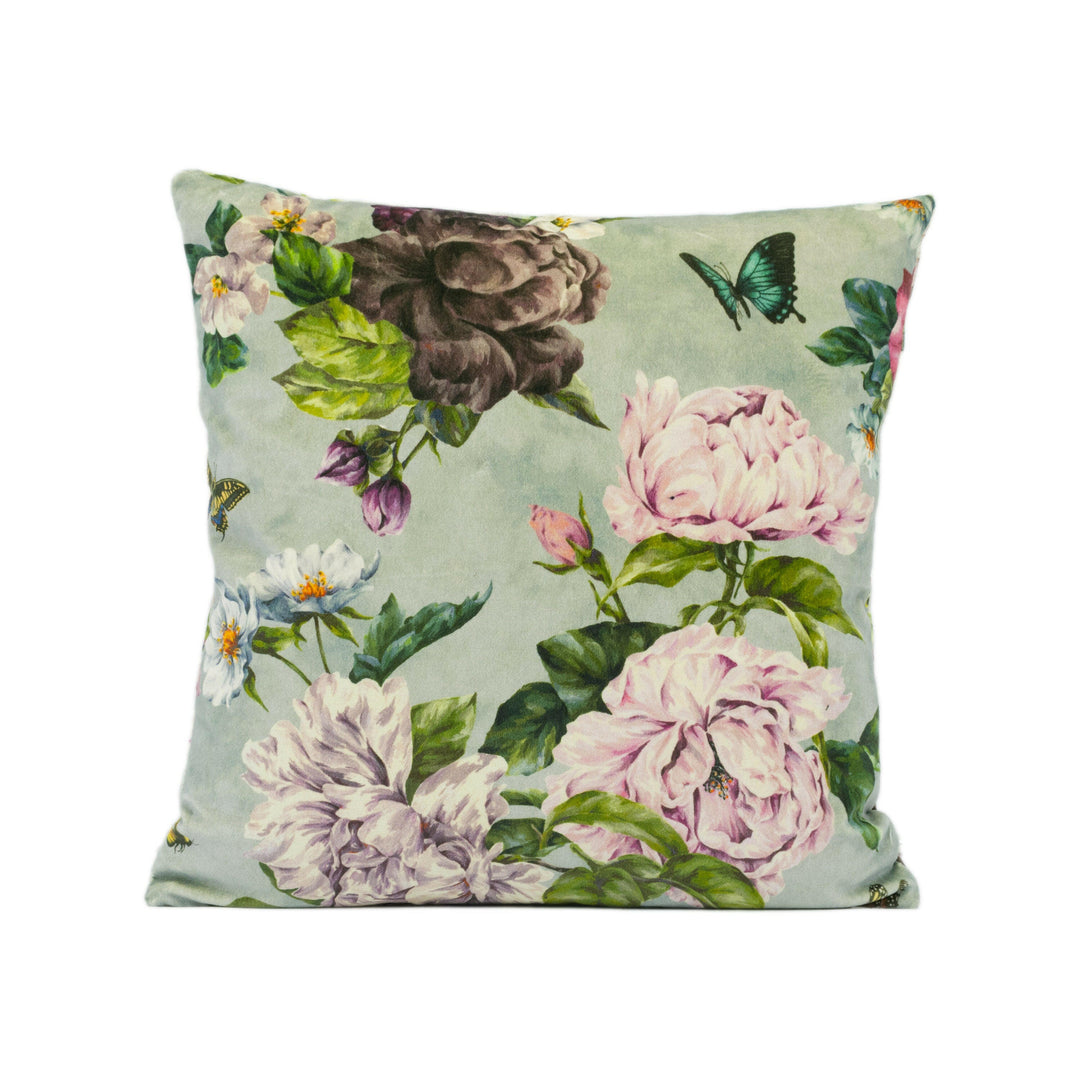 Sanderson - Summer Peony - Vineyard / Rose - Stunning Velvet Cushion Cover Handmade Throw Pillow Designer Home Décor.