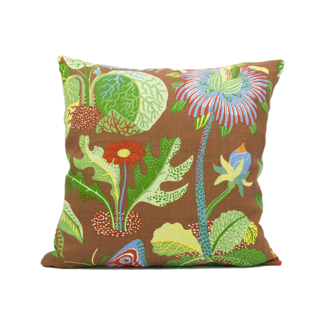 Schumacher - Exotic Butterfly - Brown - Signature Josef Frank Whimsical Butterfly Designer Cushion Cover - Luxury Throw Pillow - Handmade.