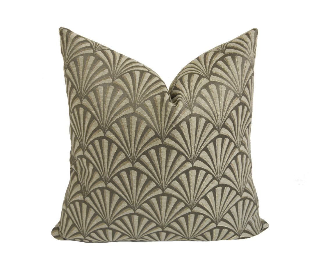 Clarke and Clarke - Chrysler - Mocha - Stunning Art Deco Designer Cushion Cover Throw Pillow.