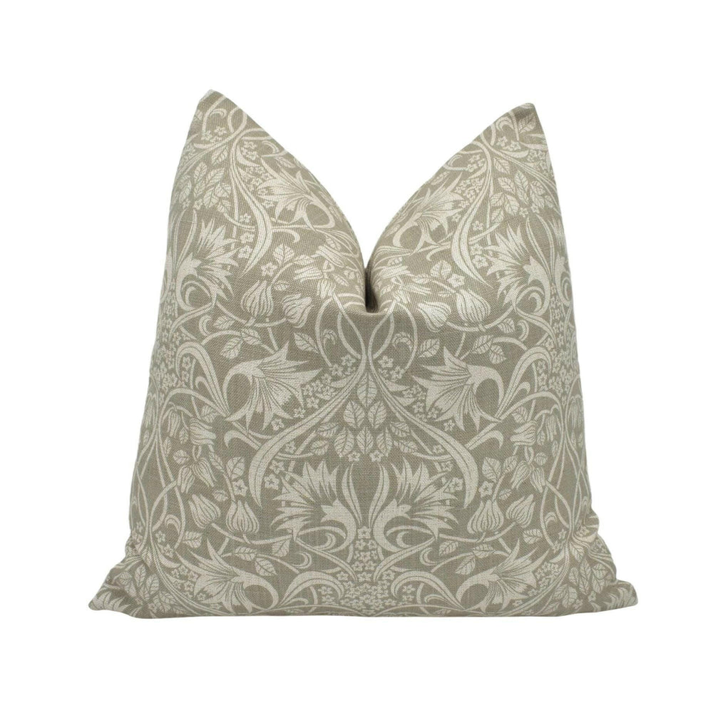 GP and J Baker - Fritillerie - Warm Grey - Timeless Delicate Scrollwork Floral Designer Cushion Cover - Luxury Throw Pillow - Handmade Home.