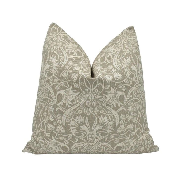 GP and J Baker - Fritillerie - Warm Grey - Timeless Delicate Scrollwork Floral Designer Cushion Cover - Luxury Throw Pillow - Handmade Home.