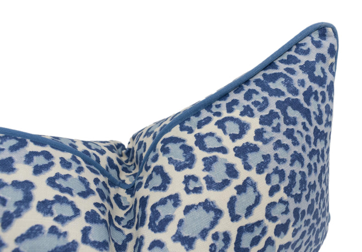 Colefax and Fowler - Panthera - Navy - Soft Distinctive Big Cat Print Stripe Designer Cushion Cover - Luxury Throw Pillow - Handmade Home