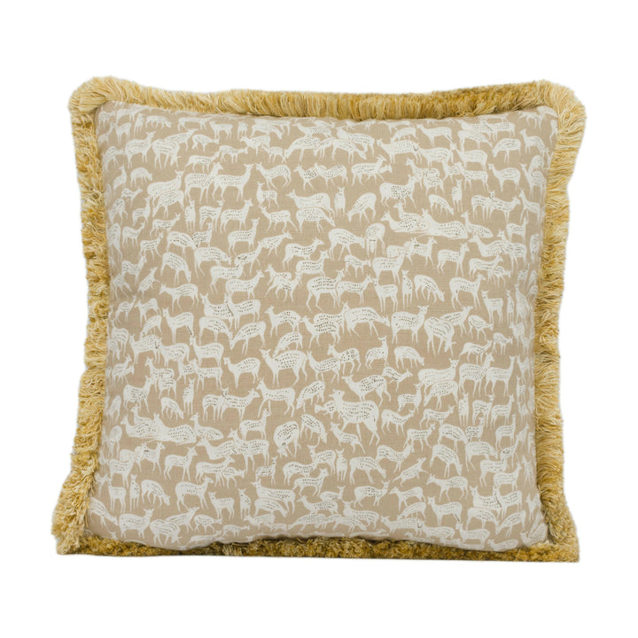 Schumacher - Fauna - Fawn - Plush Fringed Deer Cushion Cover - Handmade Throw Pillow - Designer Home Décor.