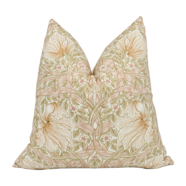 William Morris - Pimpernel - Cochineal / Pink - Classic English Floral Cushion Cover Handmade Throw Pillow Designer Home Décor.