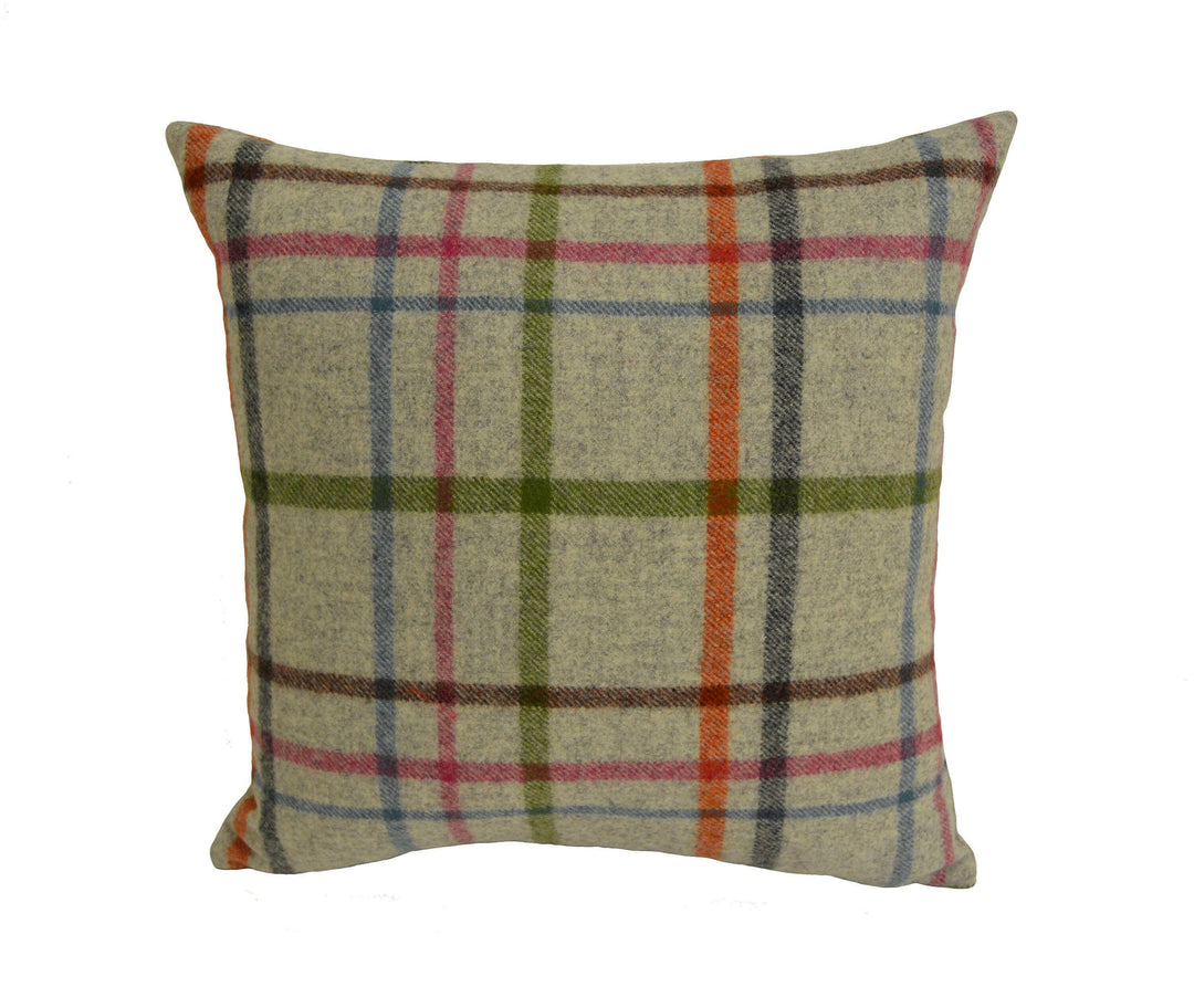 Abraham Moon - Multicheck - Grey - 100% Wool Cushion Cover - Designer Plaid Pillow Cover - Handmade Custom Abraham Moon Pillow.