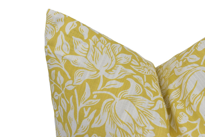 William Morris - Mallow - Weld - Classic Traditional Hibiscus Floral Designer Cushion Cover - Luxury Throw Pillow - Handmade Home Decor.