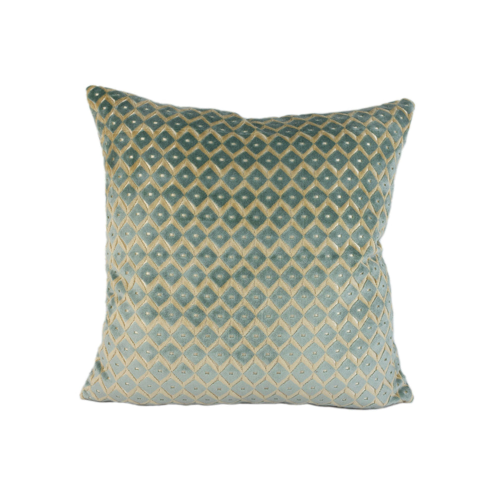 Jane Churchill - Mimosa - Aqua - Stunning Designer Velvet Cushion Cover Home Décor Throw Pillow.