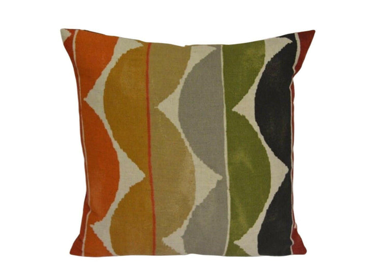 Scion - Yoki - 5 Colourways Available - Terracotta / Berry / Sapphire / Denim / Fig - Retro Curvy Cushion Cover - Handmade Throw Pillow.