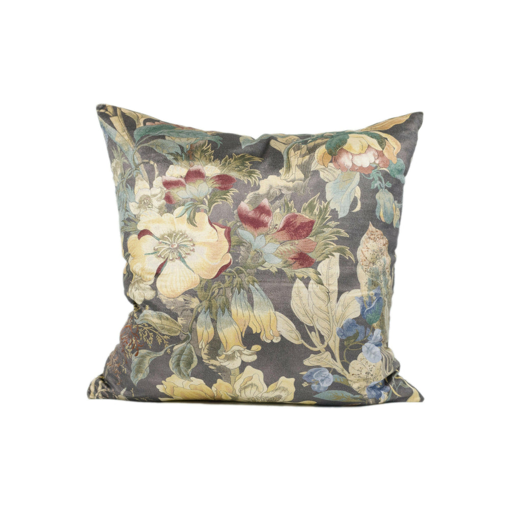 Dramatic Dark Moody Floral Velvet Cushion Cover - Handmade Throw Pillow - Modern Designer Home Décor.