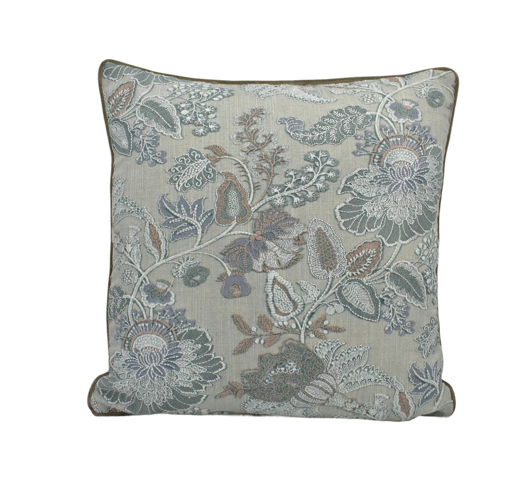 a pillow with a floral pattern on it
